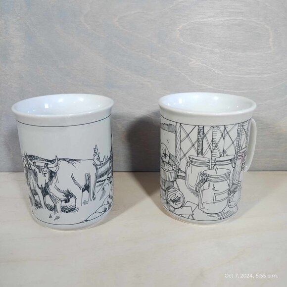 Vintage A Eddy mugs Home collection‎ the ploughman black white monochrome - Picture 4 of 8